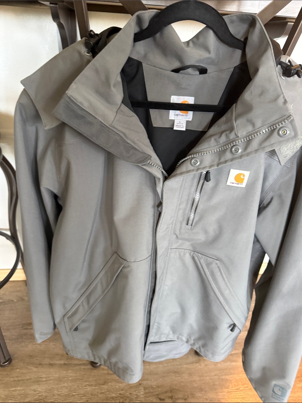 Carhartt Men’s Dark Gray Hooded Rain Defender
